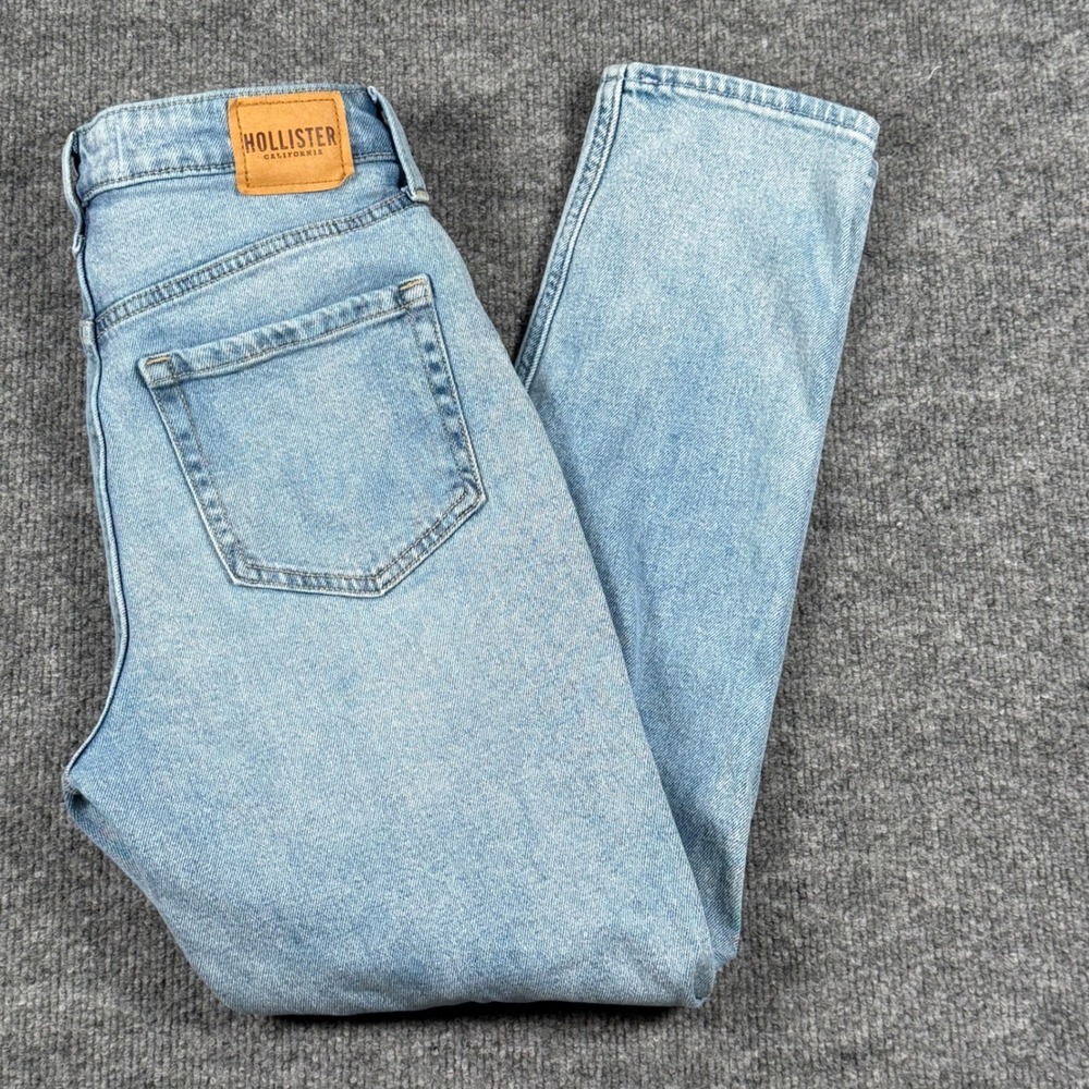 Retro Y2K 90s Hollister 4s High Rise Straight Mom Jeans Light Wash‎ Distressed